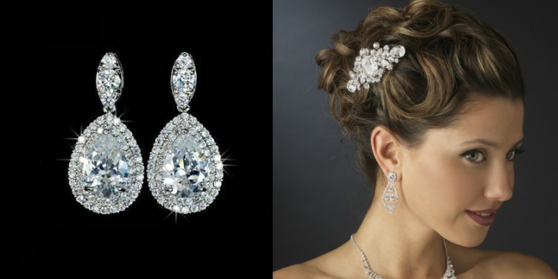 bridal jewellery inspiration earrings and headpiece
